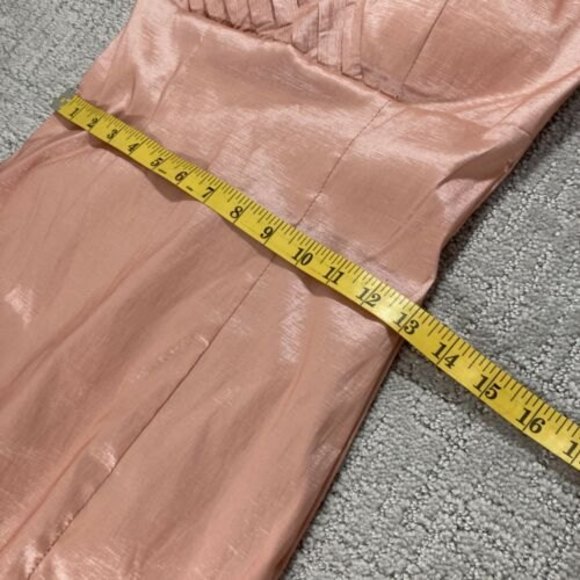 Romeo & Juliet Couture Peach Strapless Sz 6 Dress Pleated Bust & Detaile… - Picture 6 of 7
